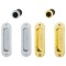 Kit 4930 pour porte coulissante et cuvettes - à gauche aspect chromé satiné, à droite aspect doré